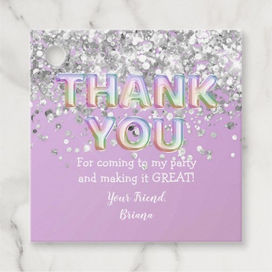 Thank Silver Rainbow Balloons フェイバータグ (正面)