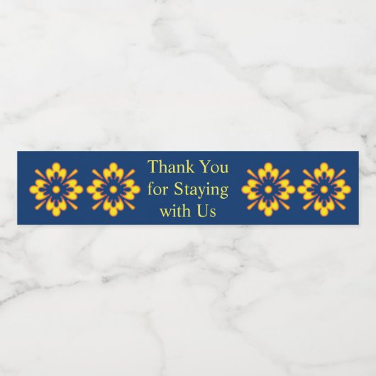 Thank Staying With Usイエロー抽象芸術フローラ ペットボトルラベル (シングルラベル)