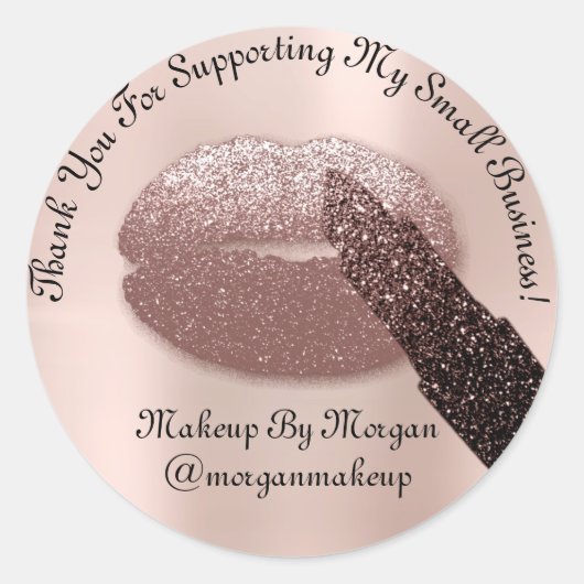 Thank Support Small BusinessメイクアップキスBlue ラウンドシール (正面)