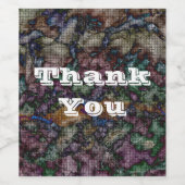 Thank Tie-Dye Swirlのカラフル抽象芸術 ワインラベル (シングルラベル)