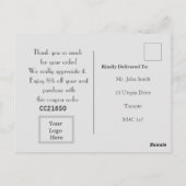 Thank To new Customer. ポストカード (裏面)