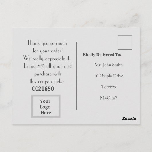 Thank To new Customer. ポストカード (裏面)