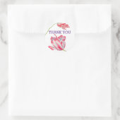 Thank Tulips Round Stickers ラウンドシール (バッグ)