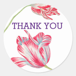 Thank Tulips Round Stickers ラウンドシール