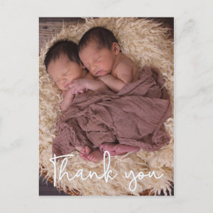 Thank Twin Birth Announcement Vertical ポストカード