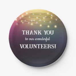 Thank Volunteer with String Lights ペーパープレート