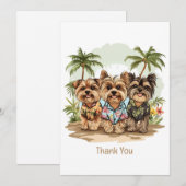 Thank Yorkshire Terrier Dogsハワイアン サンキューカード (正面/裏面)