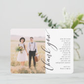 THANK YOUの写真結婚側の書モダン跡 招待状 (スタンド正面)