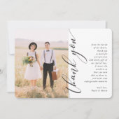 THANK YOUの写真結婚側の書モダン跡 招待状 (正面)