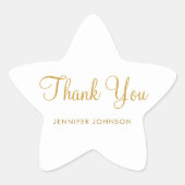 Thank Youカスタムエレガント文字名 星シール (正面)