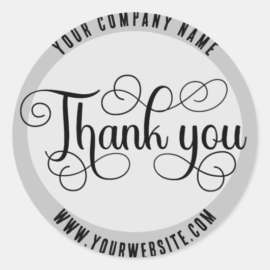 Thank Youカスタム Business ラウンドシール (正面)