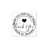 Thank Youカスタム Logo Scriptエレガント Circle文字 ラバースタンプ (インプリント)
