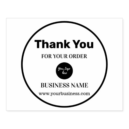 Thank Youカスタム Script エレガント Circle文字 ラバースタンプ (インプリント)