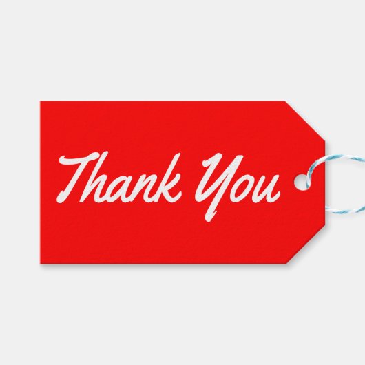 Thank Youギフト赤と白ラベル ギフトタグ (正面(横))