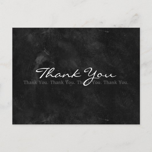 Thank Youシンプル Blackboard Black and White ポストカード (正面)