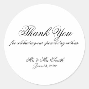 Thank Youシンプル Script ラウンドシール