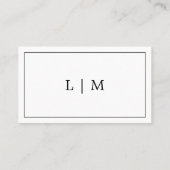 Thank YouシンプルBlack and White Monogram Insert 名刺 (裏面)