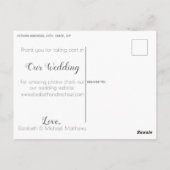 Thank Youスクリプトカスタム写真結婚の感謝していYou ポストカード (裏面)