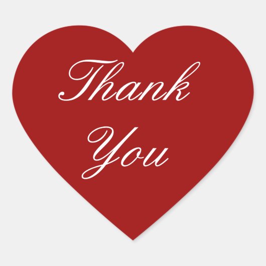 Thank Youスタンプ赤いハート ハートシール (正面)