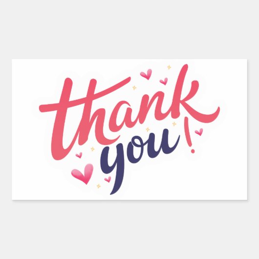 Thank Youスタンプ 長方形シール (正面)