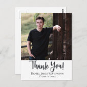 Thank Youタイポグラフィスクリプト卒業 ポストカード (正面/裏面)