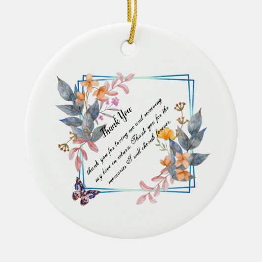 Thank Youデザイン セラミックオーナメント (正面)