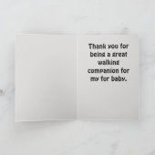 Thank Youドッグウォーカーハートwith Paw Prints サンキューカード (内部)