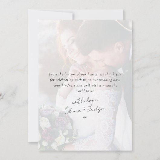 Thank Youハートス結婚クリプトの写真 サンキューカード (裏面)