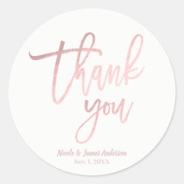 THANK YOUバラゴールドフォイルモダンス結婚スクリプト ラウンドシール