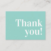 THANK YOUビジネスモダンインサートserif mint green 名刺 (正面)