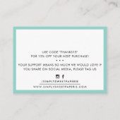 THANK YOUビジネスモダンインサートserif mint green 名刺 (裏面)