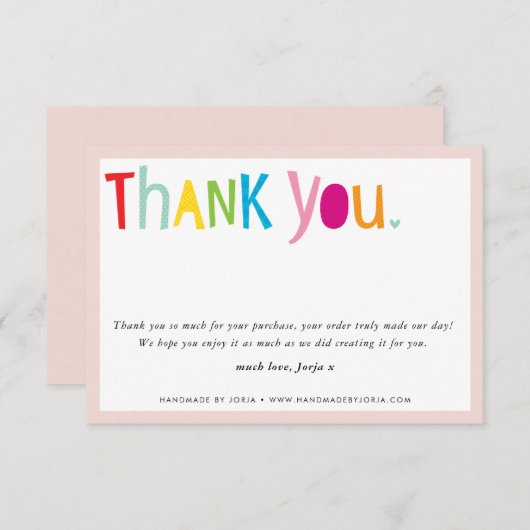 THANK YOUビジネス明るいモダンタイポグラフィ サンキューカード (正面/裏面)