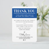 THANK YOUビジネス注文の挿入モダン青 サンキューカード (スタンド正面)