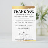 THANK YOUビジネス注文インサートモダン金ゴールドフォイル サンキューカード (スタンド正面)