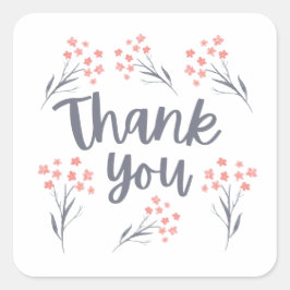 Thank Youフローラ封筒用シール スクエアシール