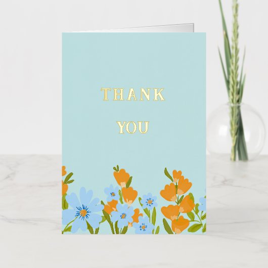 Thank Youフローラ 箔グリーティングカード (正面)