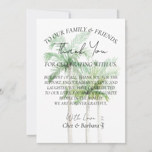 Thank Youプレートカード 招待状 (正面)