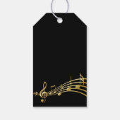 Thank Youミュージックノートの黒い金ゴールド名 ギフトタグ (裏面)