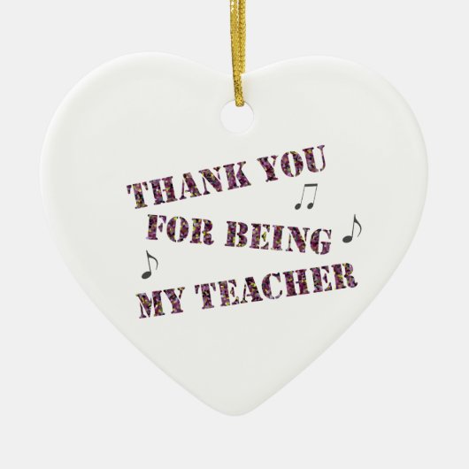 Thank Youミュージック先生インストラクター感謝 セラミックオーナメント (正面)