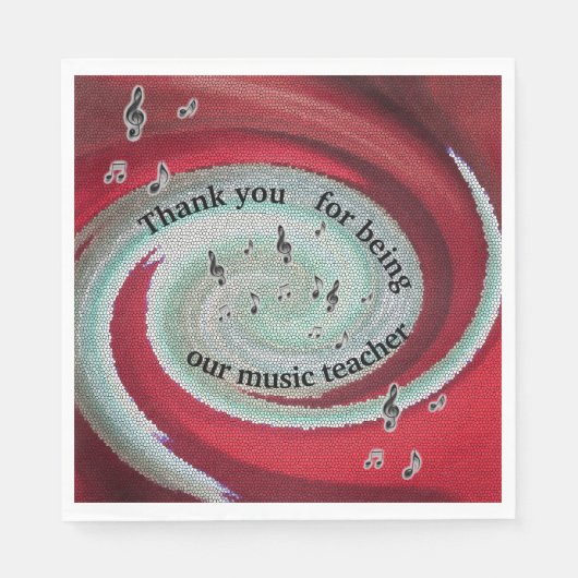 Thank Youミュージック先生終了年食事退職 スタンダードランチョンナプキン (正面)