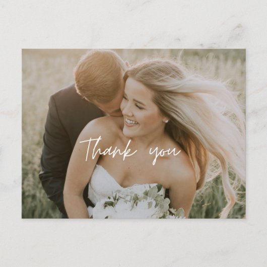Thank You'モダンs Photo結婚 Postcard ポストカード (正面)
