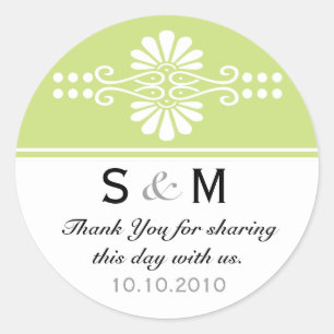 Thank Youモノグラム結婚式の引き出物ラベル ラウンドシール