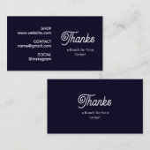 Thank Youロゴ | ネイビーモダンビジネスデザイン 名刺 (正面/裏面)