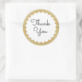 Thank Youヴィンテージカスタマイズ可能金ゴールドフレームステッカー ラウンドシール (バッグ)
