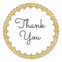 Thank Youヴィンテージカスタマイズ可能金ゴールドフレームステッカー