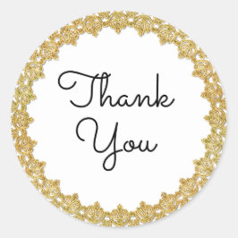 Thank Youヴィンテージカスタマイズ可能金ゴールドフレームステッカー ラウンドシール