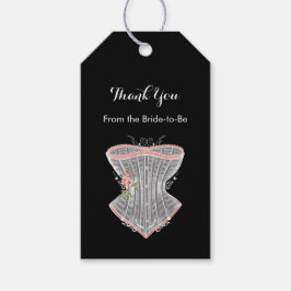Thank Youヴィンテージコルセット個人ブライダルシャワー ギフトタグ