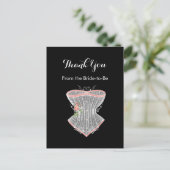 Thank Youヴィンテージコルセット個人ブライダルシャワー ポストカード (スタンド正面)