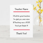 Thank You先生GCSEカード カード (黄色い花)