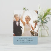 THANK YOU写真かわいいアンパサンドエレガントダスティブルー サンキューカード (スタンド正面)